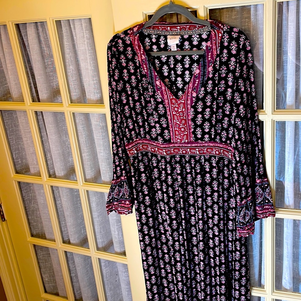 Boho Bell-Sleeved Maxi Dress